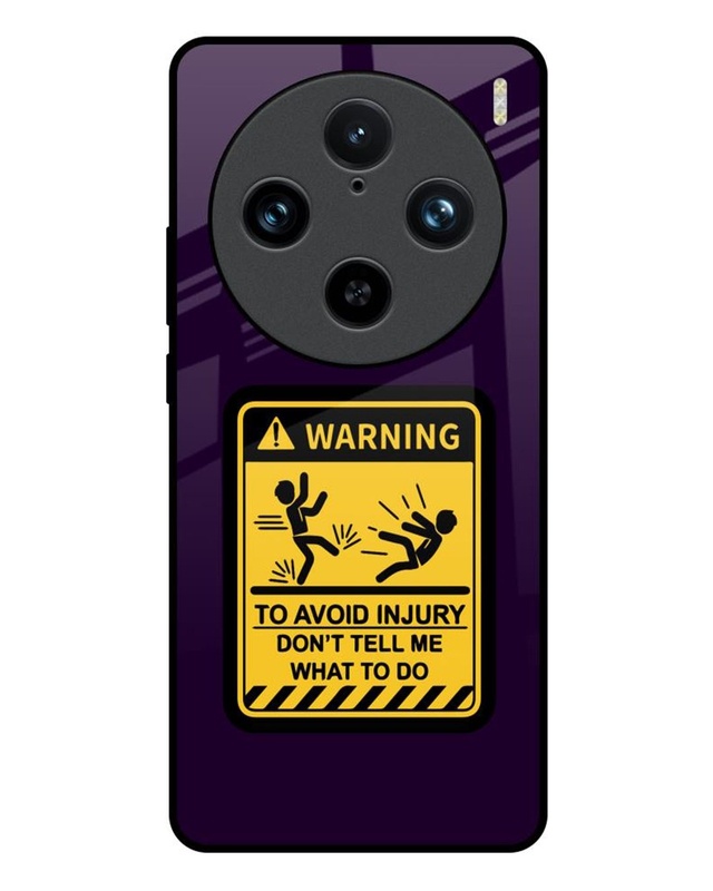Warning Injury Premium Glass Cover for Vivo X100 Pro 5G