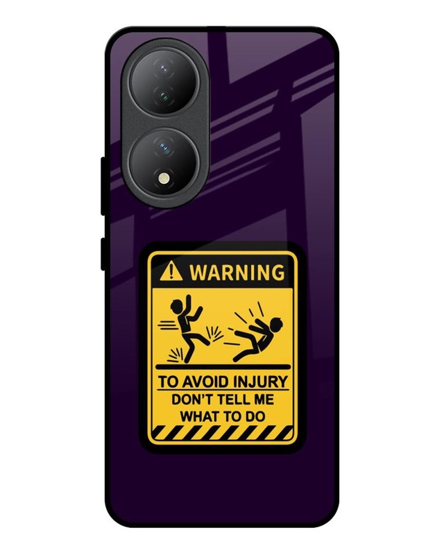 Warning Injury Premium Glass Cover for Vivo Y100 5G