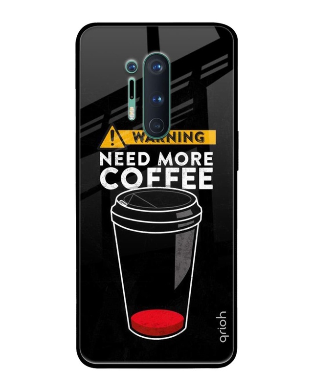 Shop Warning Premium Glass Case for OnePlus 8 Pro (Shock Proof, Scratch Resistant)-Front