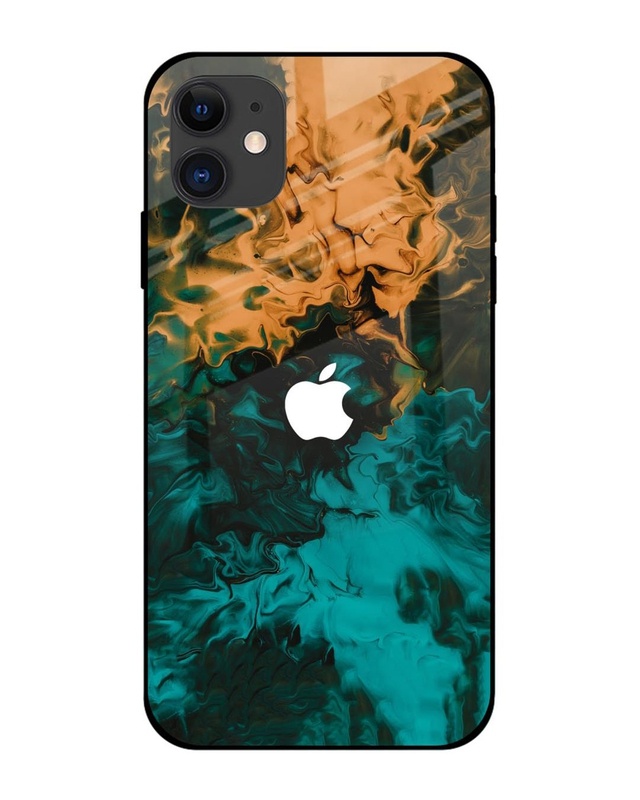 Shop Watercolor Wave Premium Glass Case for Apple iPhone 12(Shock Proof, Scratch Resistant)-Front