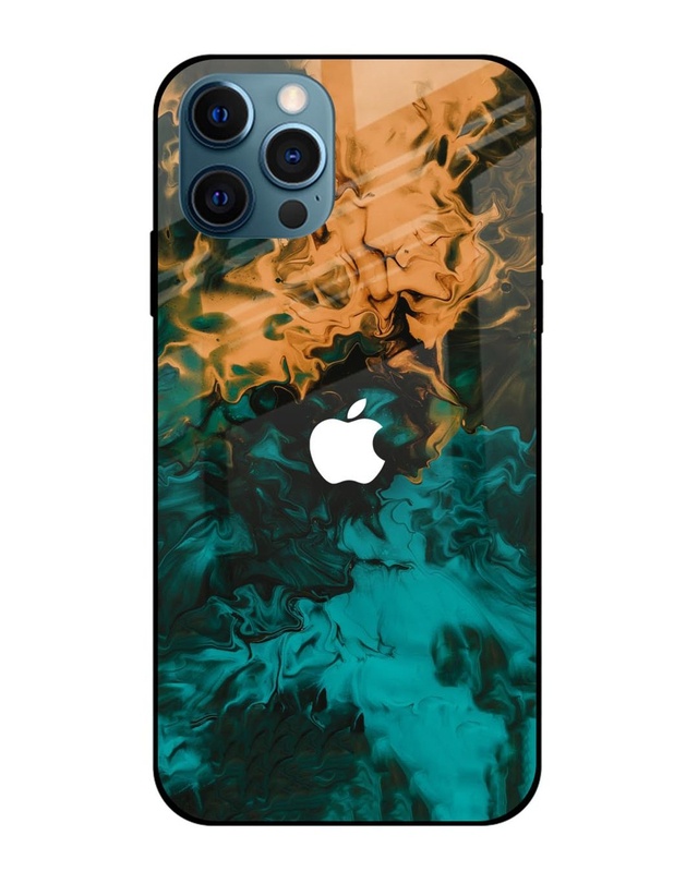 Shop Watercolor Wave Premium Glass Case for Apple iPhone 12 Pro(Shock Proof, Scratch Resistant)-Front