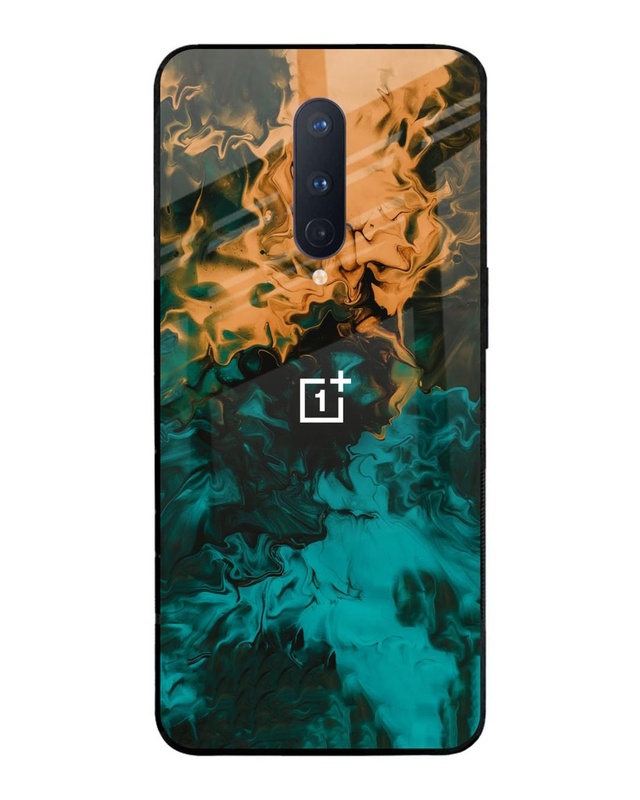 Shop Watercolor Wave Premium Glass Case for OnePlus 8(Shock Proof, Scratch Resistant)-Front