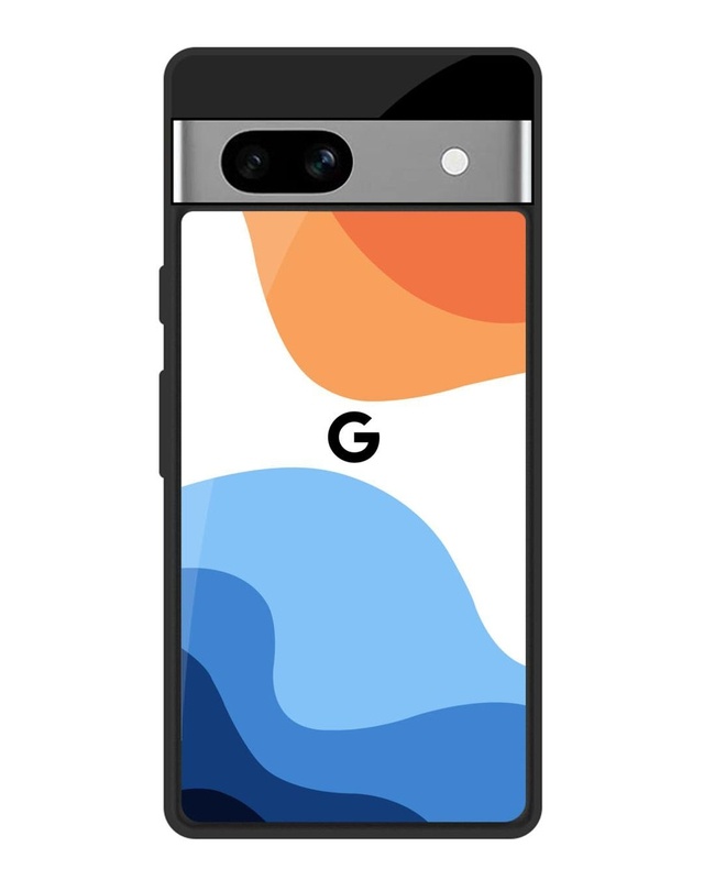 Shop Wavy Color Pattern Premium Glass Case for Google Pixel 7A(Shock Proof, Scratch Resistant)-Front