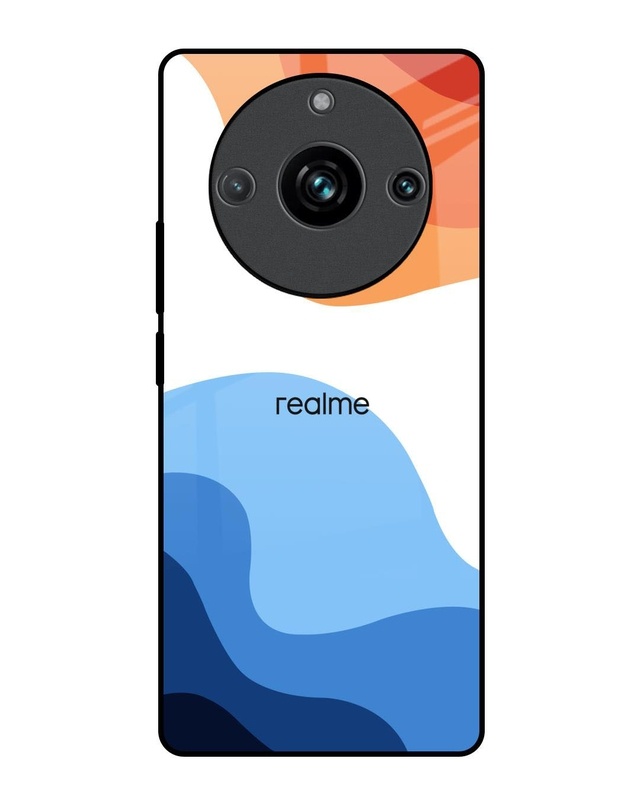 Shop Wavy Color Pattern Premium Glass Case for Realme 11 Pro Plus 5G (Shock Proof, Scratch Resistant)-Front