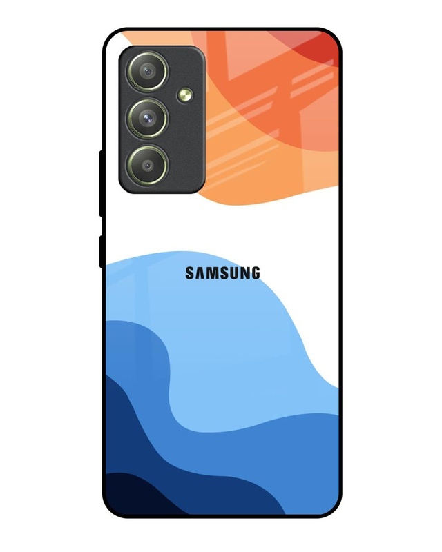 Shop Wavy Color Pattern Premium Glass Case for Samsung Galaxy A54 5G(Shock Proof, Scratch Resistant)-Front