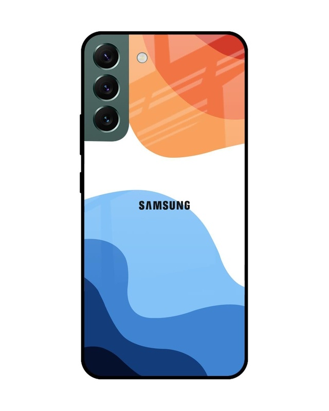 Shop Wavy Color Pattern Premium Glass Case for Samsung Galaxy S22 Plus 5G (Scratch Resistant)-Front