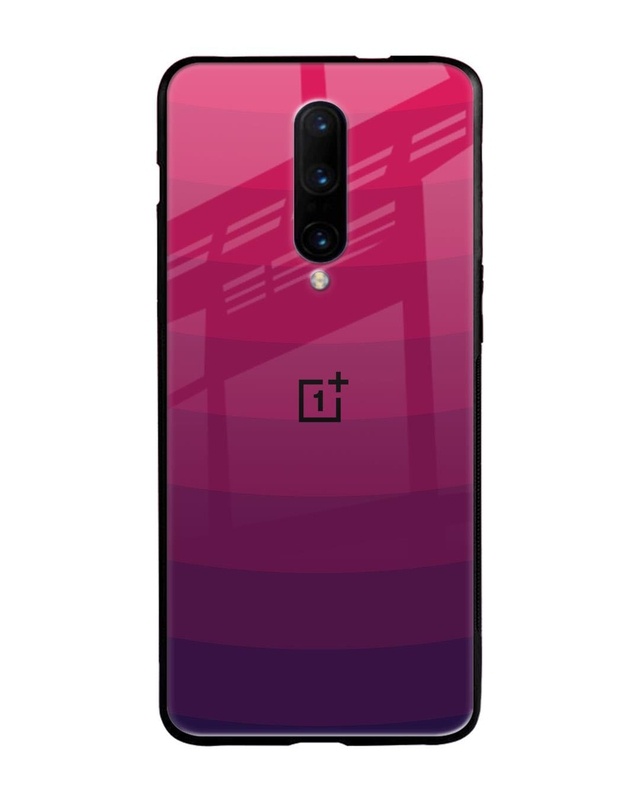 Shop Wavy Pink Pattern Premium Glass Case for OnePlus 7 Pro (Shock Proof, Scratch Resistant)-Front