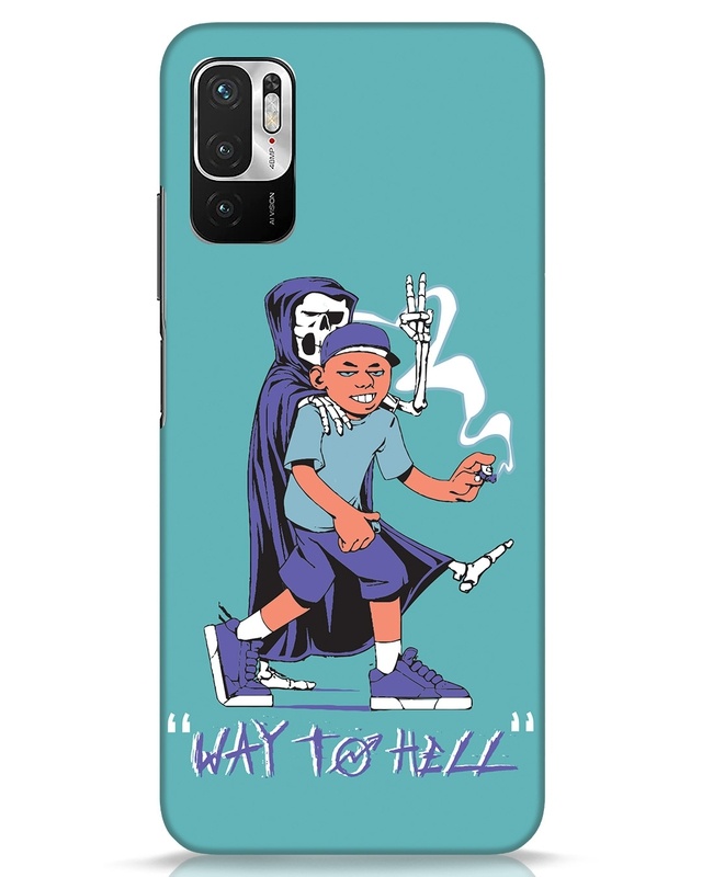 Shop Way To Hell Designer Hard Cover for Xiaomi Redmi Note 10 T-Front