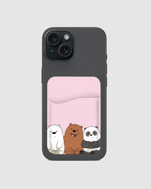 Shop We Bare Bears Printed Mobile Card Holders-Front