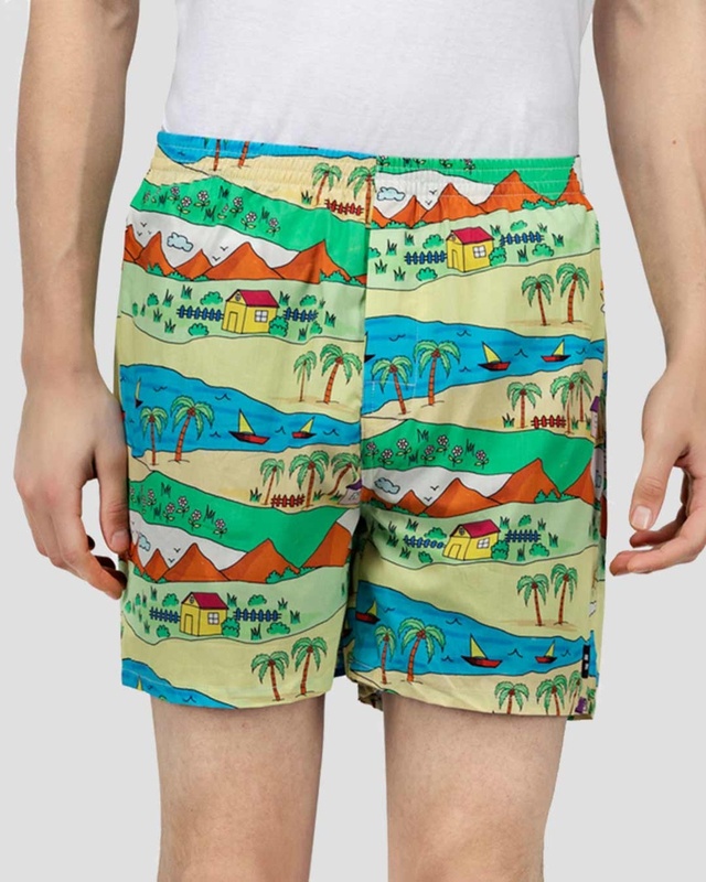 Shop What's Down Childhood Scenery Mens Boxers-Front