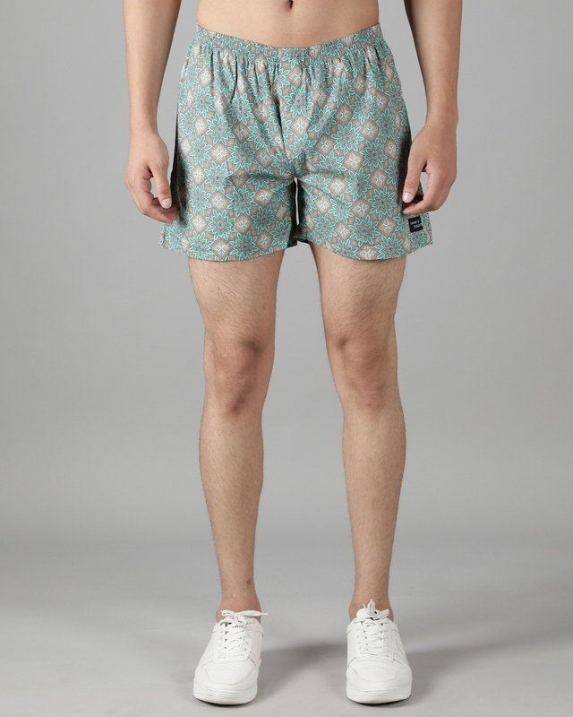 Shop What's Down Green Dynasty Mens Boxers-Front