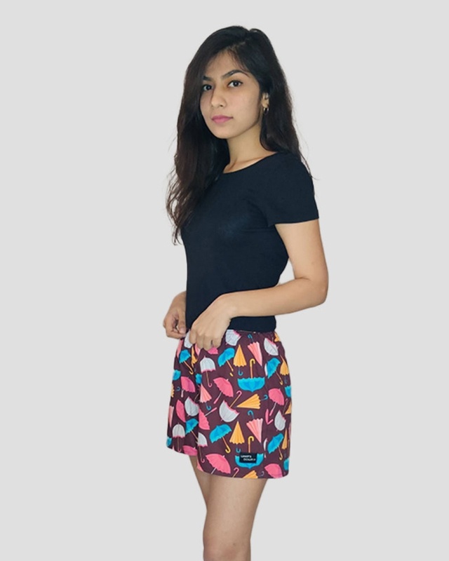 Shop Whats Down Maroon Umbrella Boxers-Front