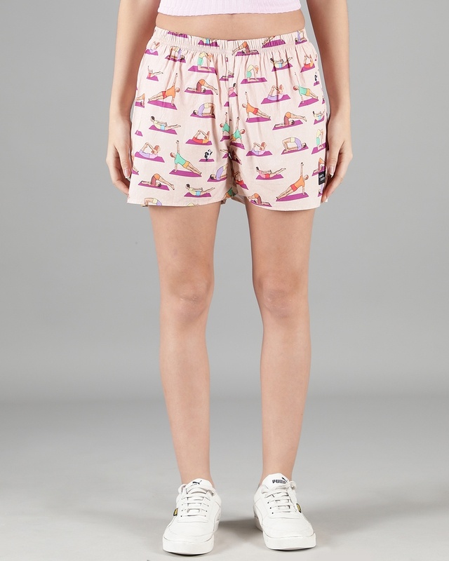 Shop Peach Spot The Panda Womens Boxers-Front