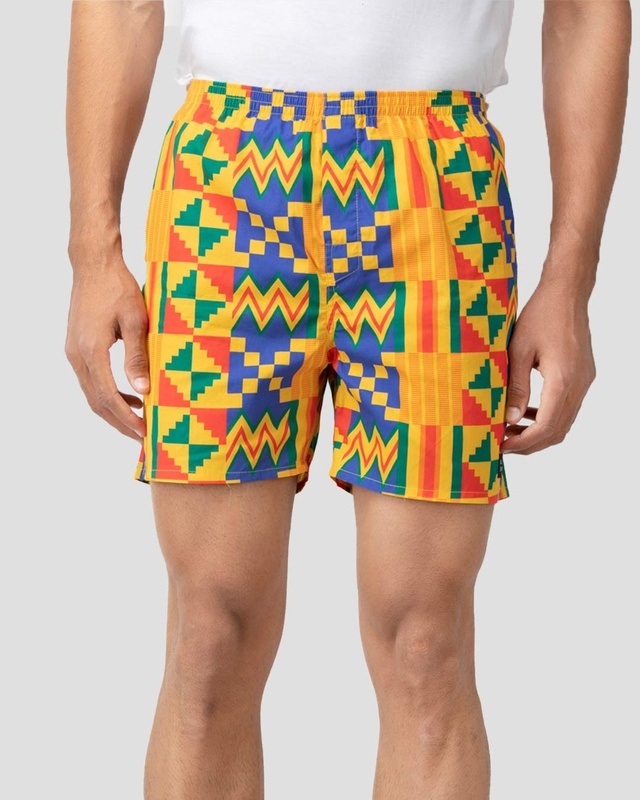 Shop Whats Down Yellow Tribal Boxer-Front