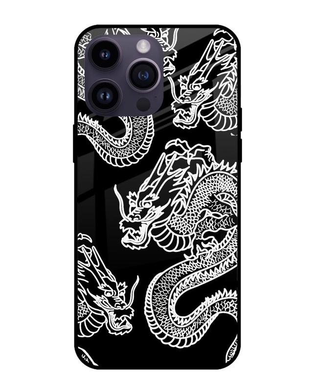 Shop White Dragon Premium Glass Case for Apple iPhone 14 Pro Max (Shock Proof, Scratch Resistant)-Front