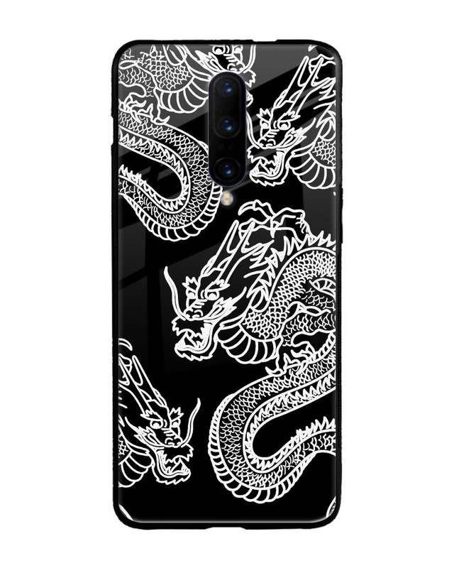 Shop White Dragon Premium Glass Case for OnePlus 7 Pro (Shock Proof, Scratch Resistant)-Front