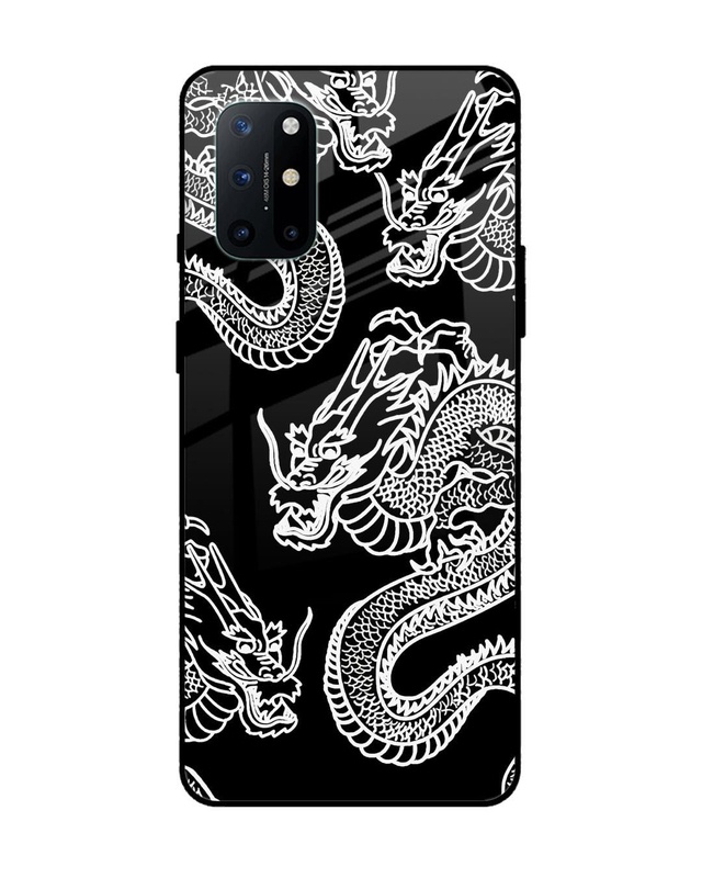 Shop White Dragon Premium Glass Case for OnePlus 8T (Shock Proof, Scratch Resistant)-Front