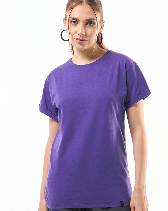 Shop Women's Skipper Blue Boyfriend T-shirt-Front