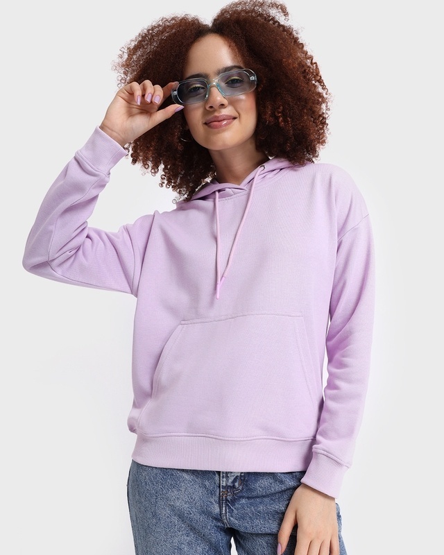 Shop Women's Purple Oversized Hoodie-Front