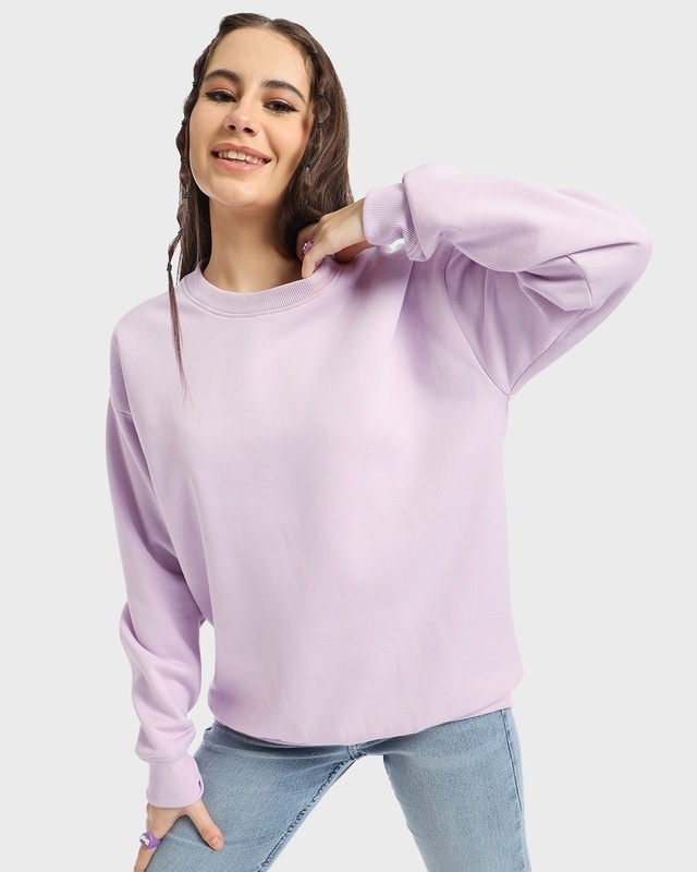 Shop Women's Lavender Fog Oversized Sweatshirt-Front