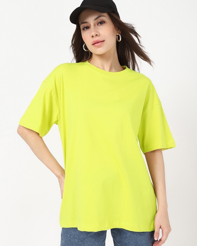 Shop Women's Acacia Yellow Oversized T-shirt-Front