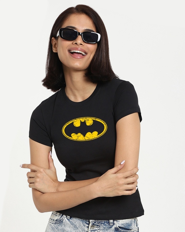 Shop Women's Batman classic logo (BML) Half Sleeve T-shirt-Front