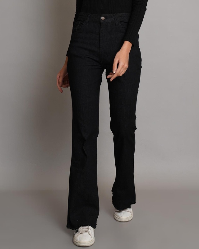 Shop Women's Black Bootcut Jeans-Front