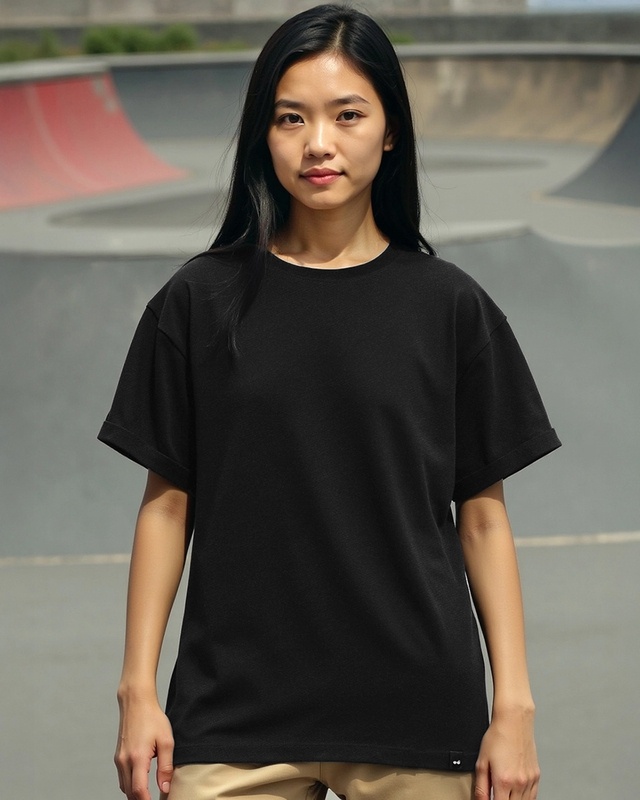 Shop Women's Black Boyfriend T-shirt-Front
