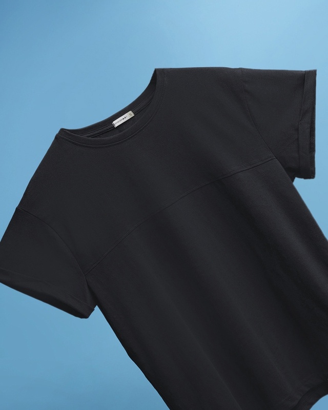 Shop Women's Black Boyfriend T-shirt-Front