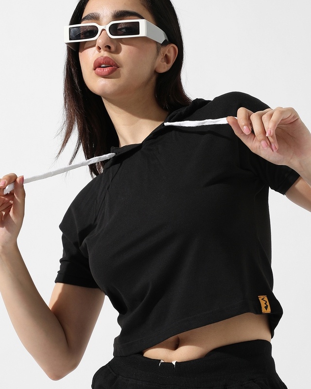 Shop Women's Black Short Top-Front