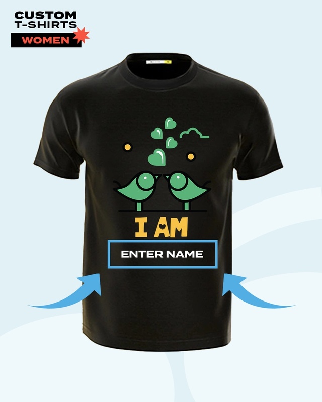 Shop Women's Black I am Typography T-shirt-Front