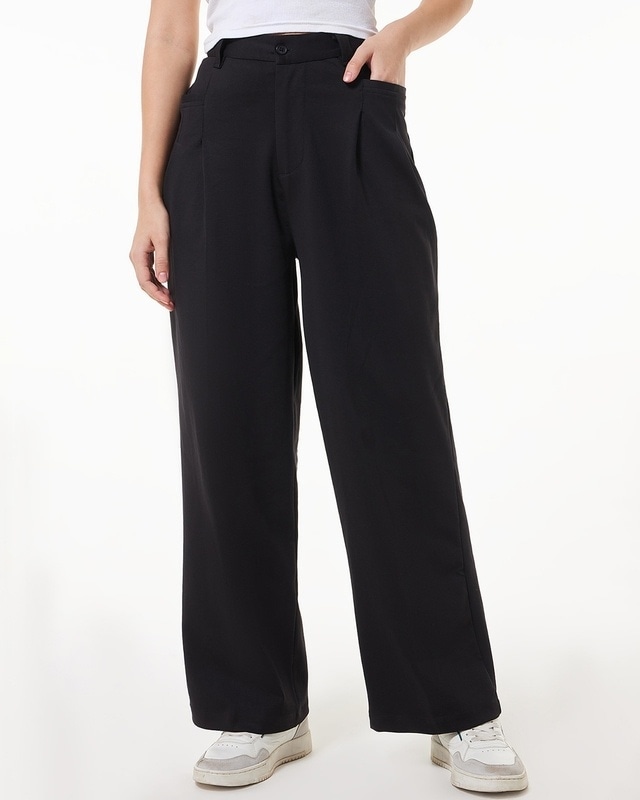 Shop Women's Black Korean Pants-Front