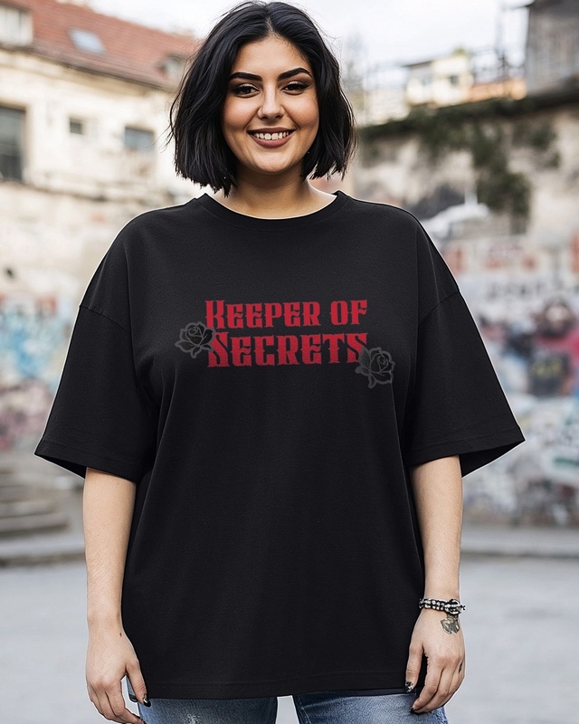 Shop Women's Black Morticia Graphic Printed Oversized Plus Size T-shirt-Front