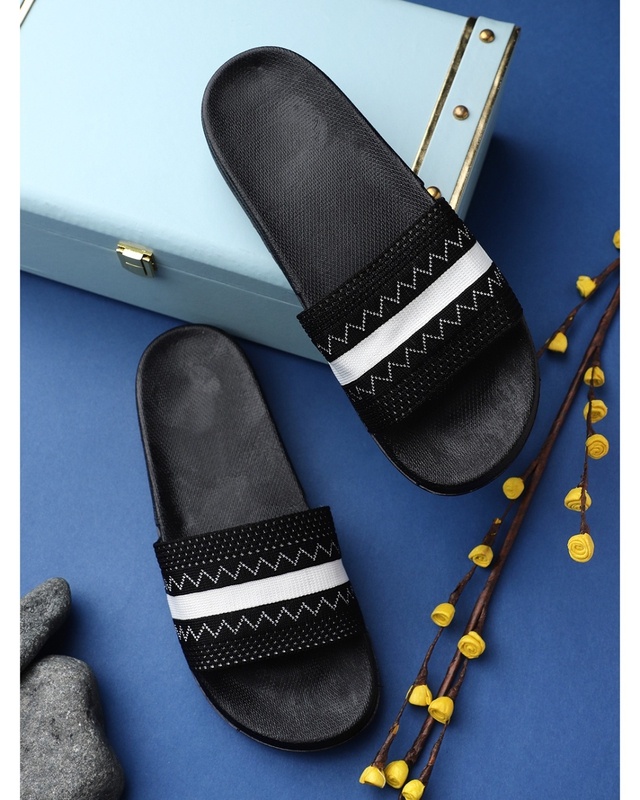 Shop Women's Black Sliders-Front