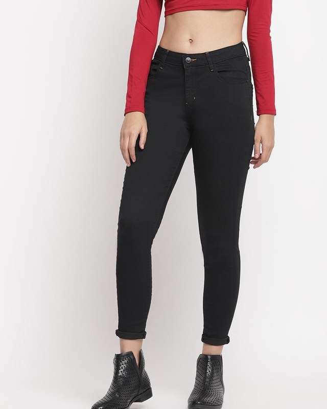 Shop Women's Black Super Skinny Fit Jeans-Front