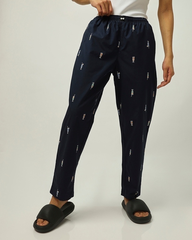 Shop Women's Blue All Over Printed Pyjamas-Front