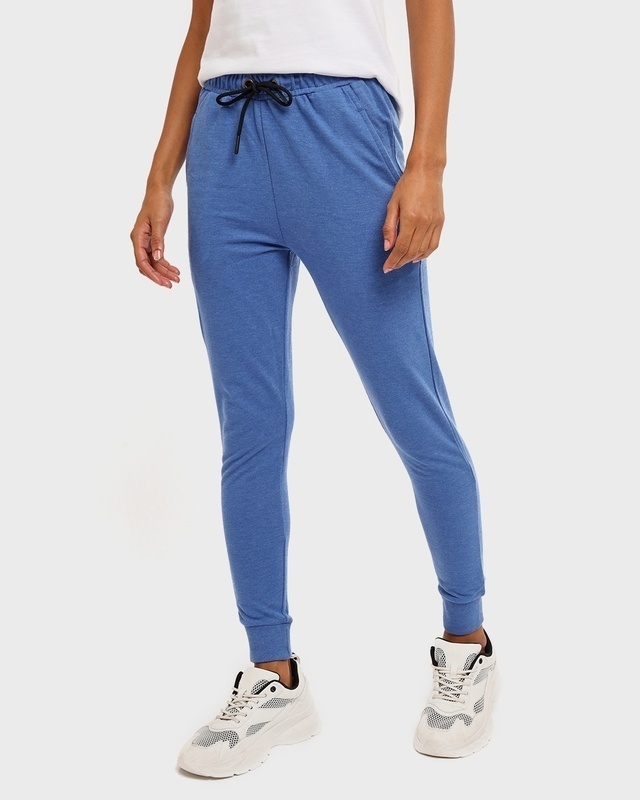 Shop Women's Blue Casual Slim Fit Joggers-Front