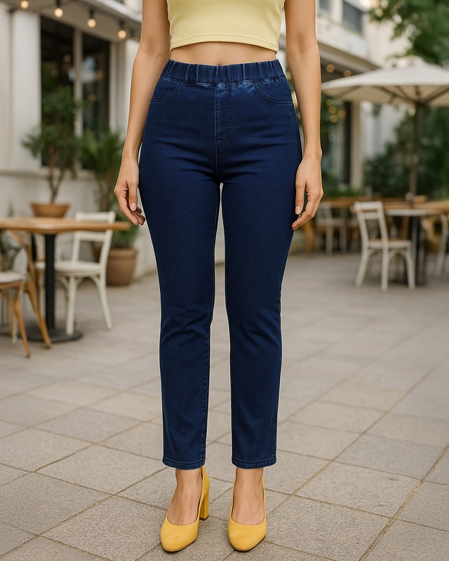 Shop Women's Blue Denim Jeggings-Front
