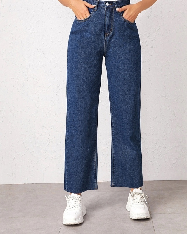 Shop Women's Blue High Rise Regular Fit Jeans-Front