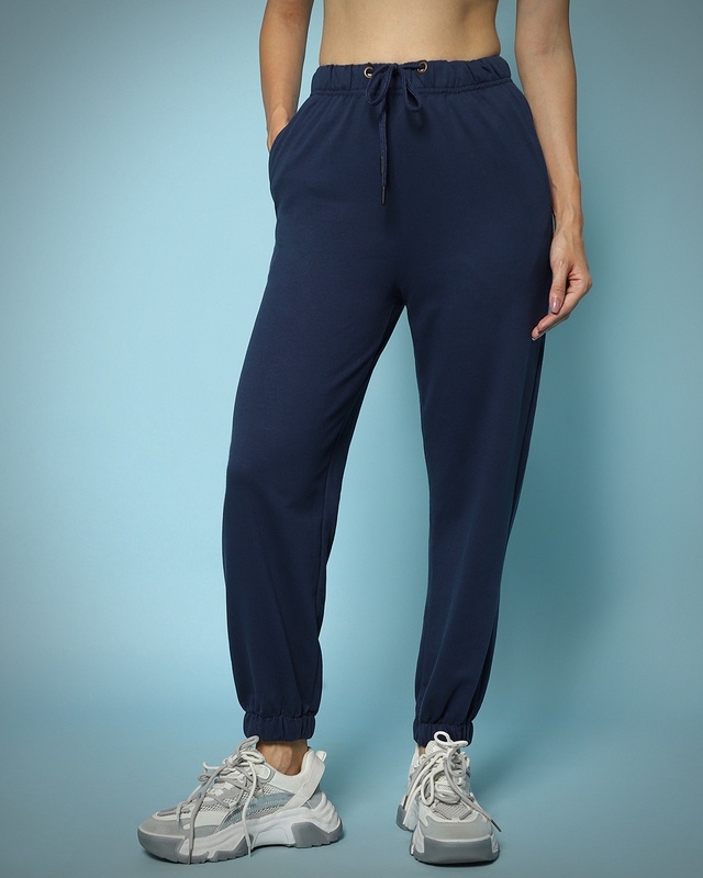 Shop Women's Blue Joggers-Front