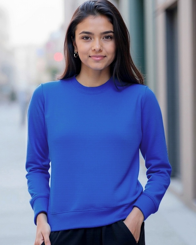 Women's Blue Lolite Sweatshirt-Front Bewakoof Shop Women's Blue Lolite Sweatshirt-Front