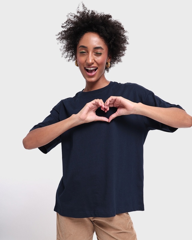 Shop Women's Blue Oversized T-shirt-Front