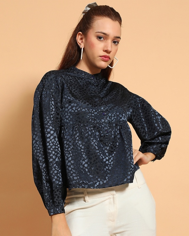 Women's Blue Printed Top
