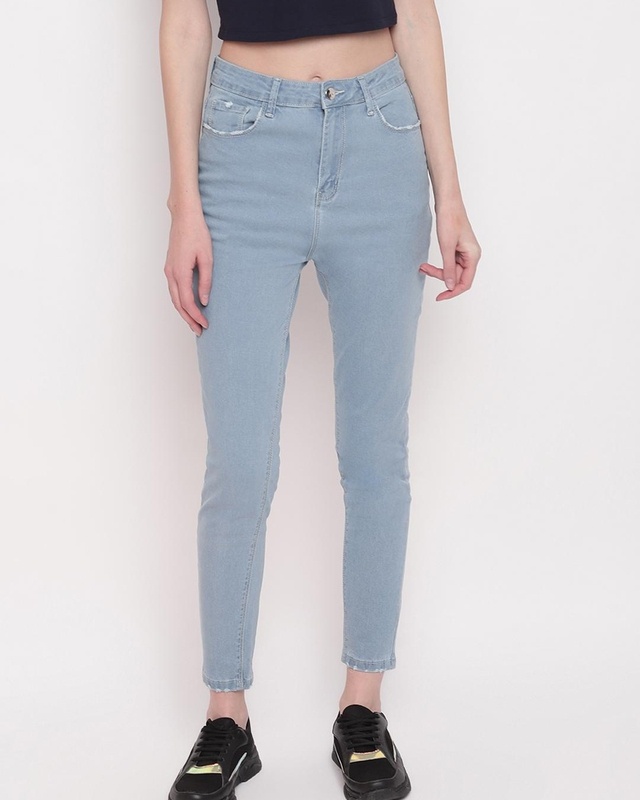 Shop Women's Blue Slim Fit Jeans-Front