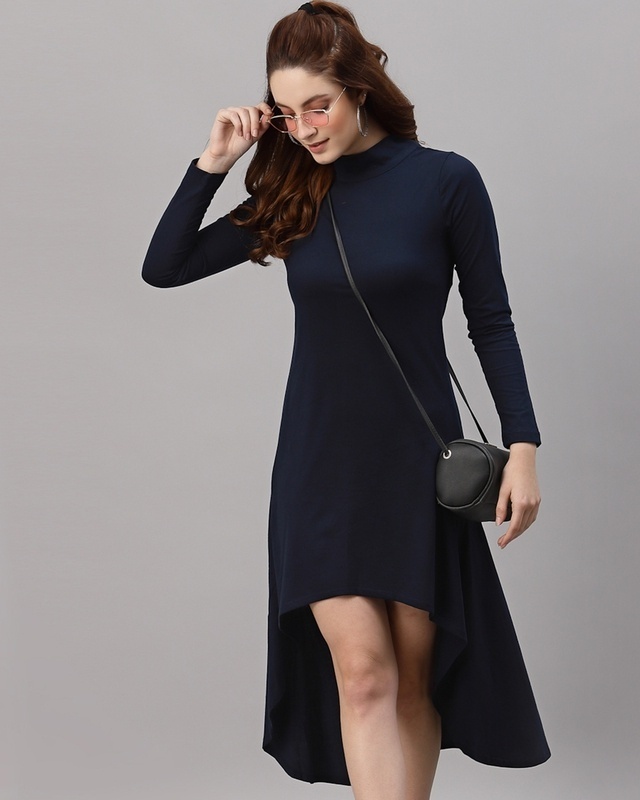 Shop Women's Blue Slim Fit Maxi Dress-Front