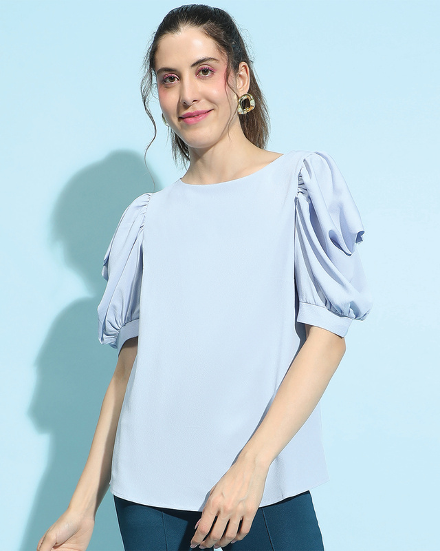 Shop Women's Blue Top-Front