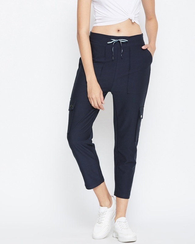 Shop Women's Blue Track Pants-Front