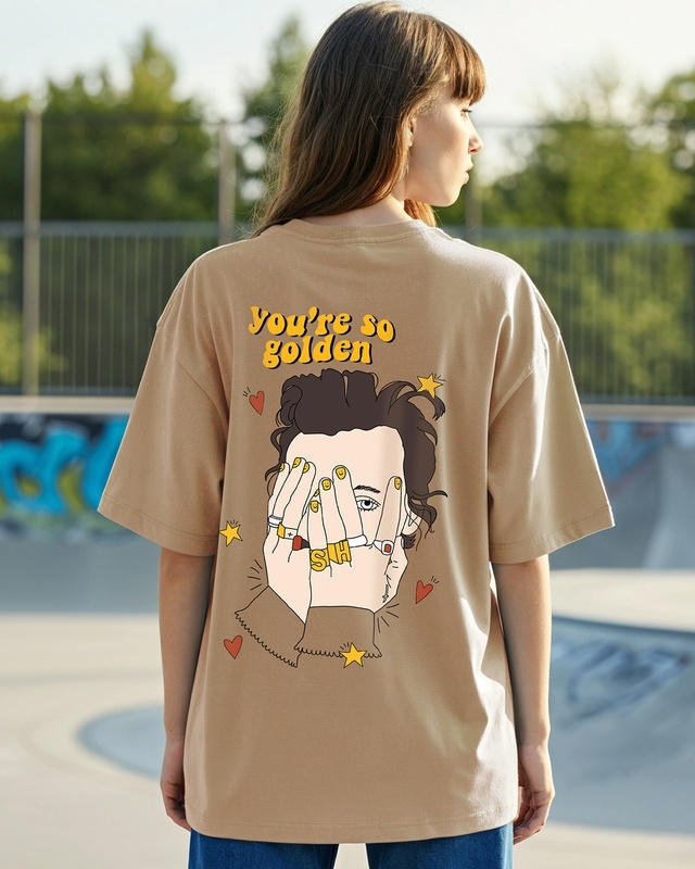 Women's Brown Harry's House Graphic Printed Oversized T-shirt
