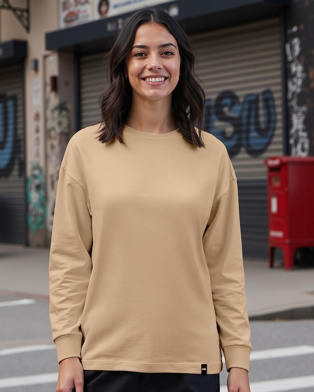 Shop Women's Brown Oversized T-shirt-Front