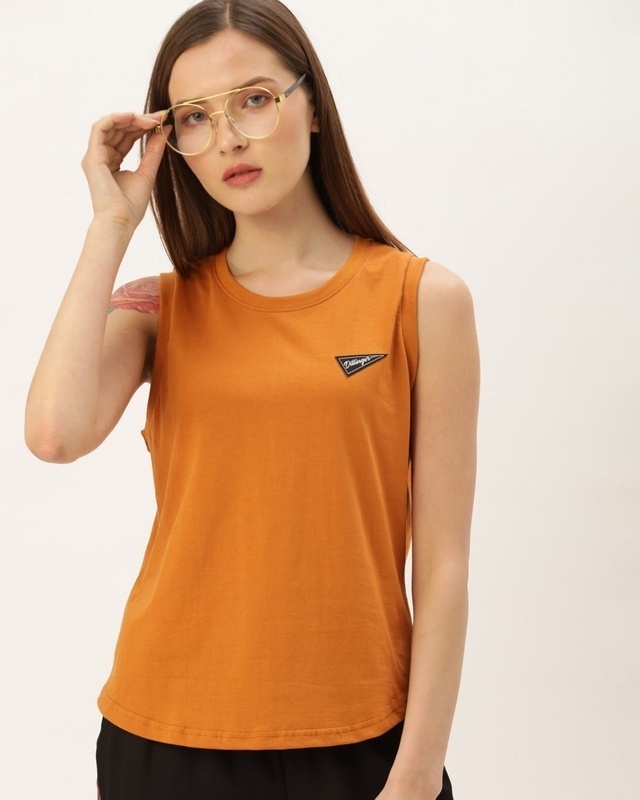 Shop Women's Brown Solid T-shirt-Front